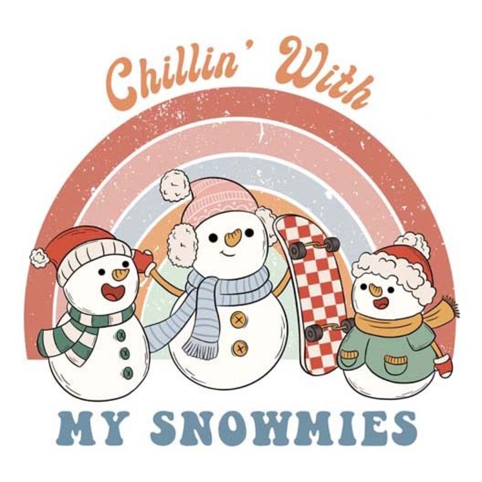 TVD Chillin' with my Snomies - Snowman Trio with Rainbow Transfer