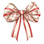 Chinoiserie Bow Red and White Transfer