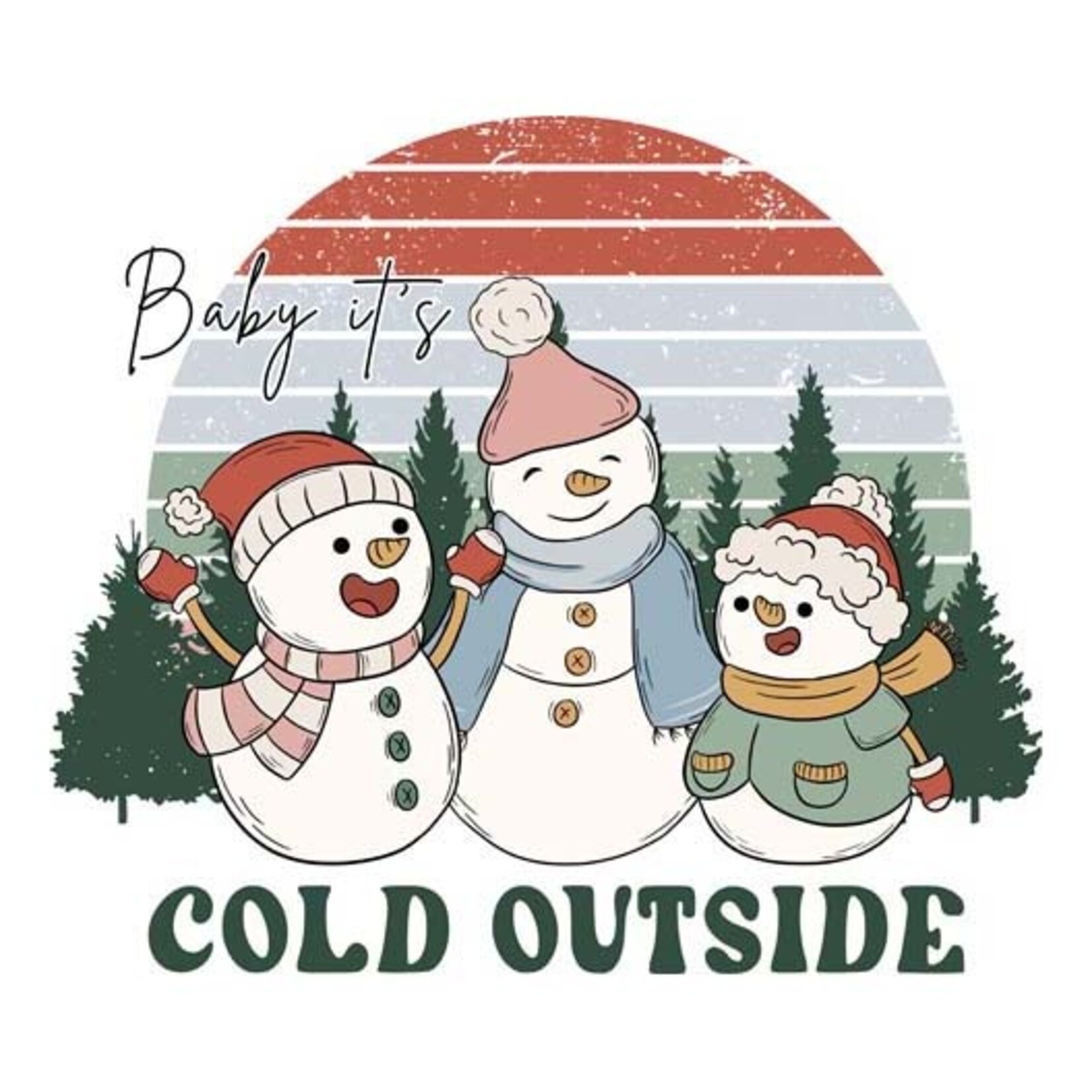 TVD Baby it's Cold Outside Snowman Trio Transfer