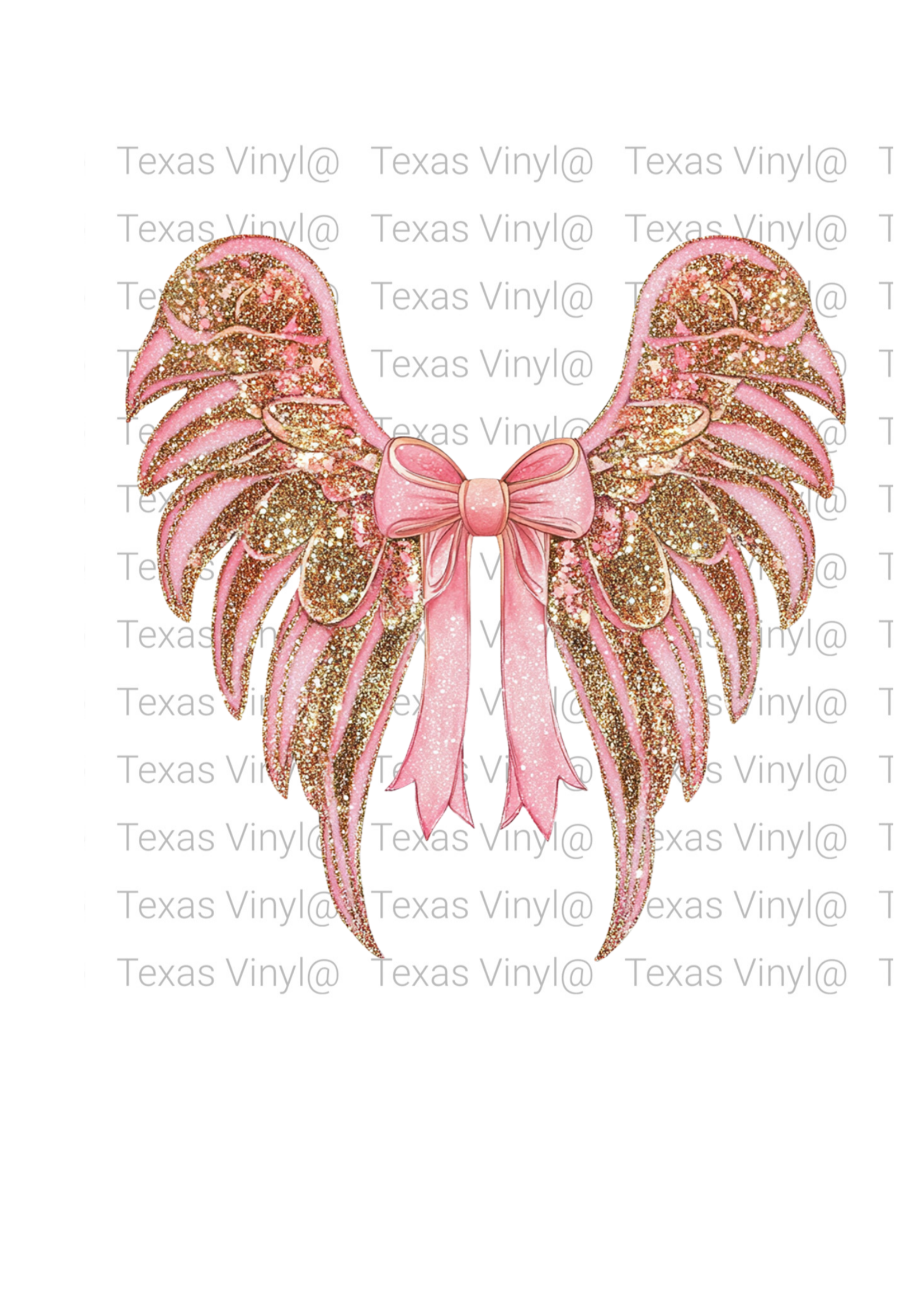 Pink Glitter Wings Transfer