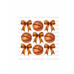 3 x 3 Basketballs and Bows Transfer