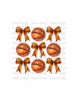 3 x 3 Basketballs and Bows Transfer