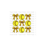 3 x 3 Softballs and Bows Transfer