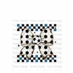 Checkered Soccer Bow Transfer