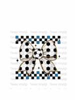 Checkered Soccer Bow Transfer