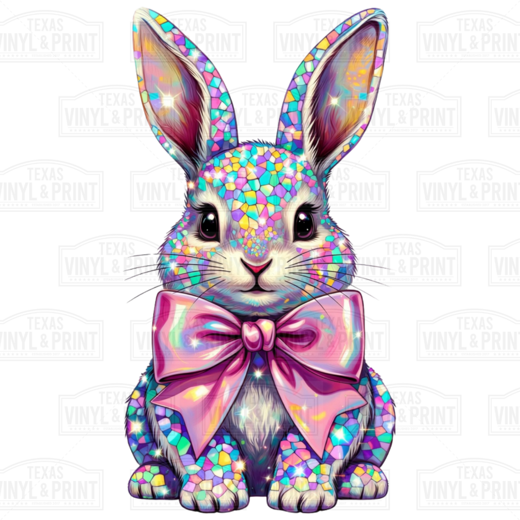 Sparkle Mosaic Easter Bunny Transfer