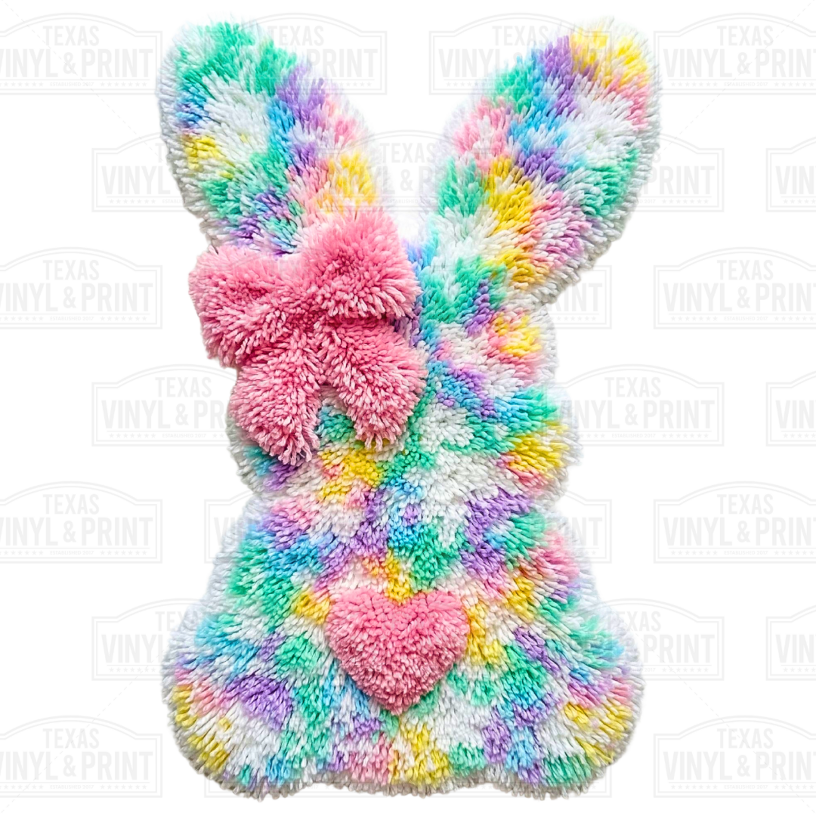 Latch Hook Easter Bunny with Bow Transfer