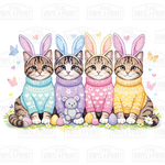Easter Bunny Cat Quad Transfer