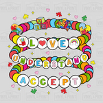 Love, Understand , Accept Autism Awareness Friendship Bracelets Transfer