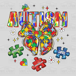 Brush Stroke Autism Awareness with Bow Transfer