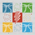 3 x 3 Autism Awareness Puzzle Pieces-ThunderBolt Transfer