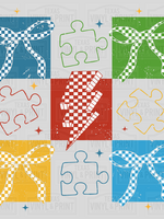 3 x 3 Autism Awareness Puzzle Pieces-ThunderBolt Transfer