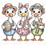 Girl Goose Easter Trio Transfer