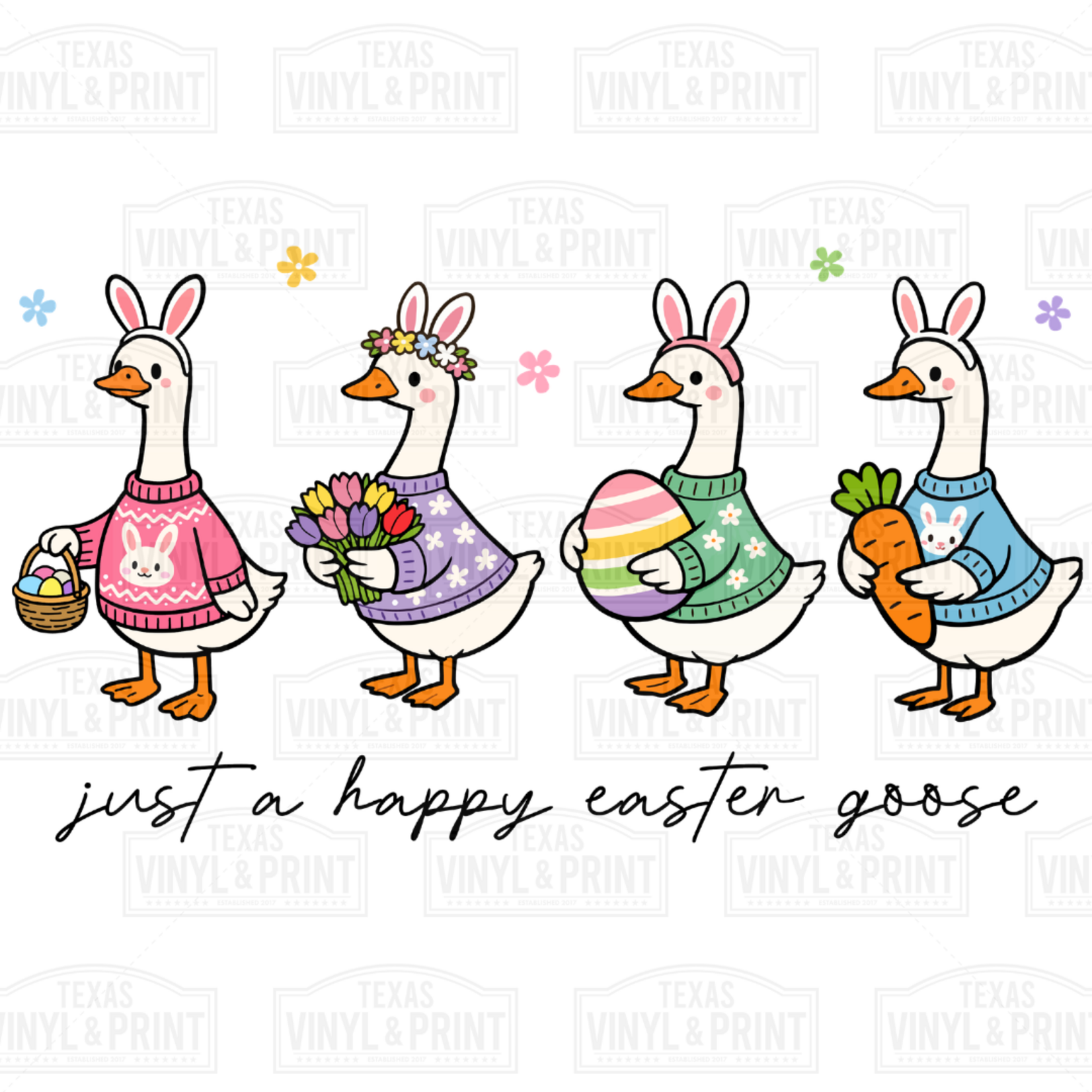 Just A Happy Easter Goose Transfer