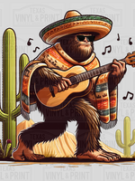 Bigfoot Wearing a Sombrero Transfer