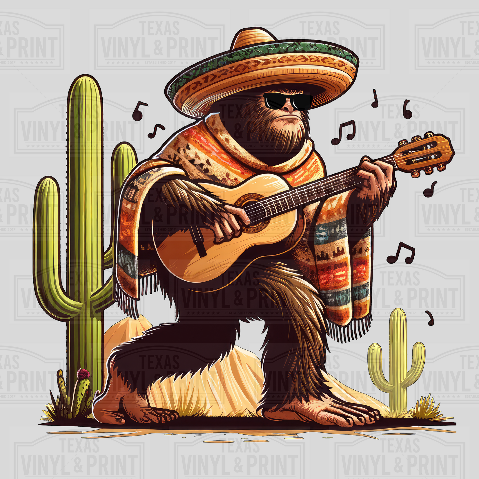 Bigfoot Wearing a Sombrero Transfer