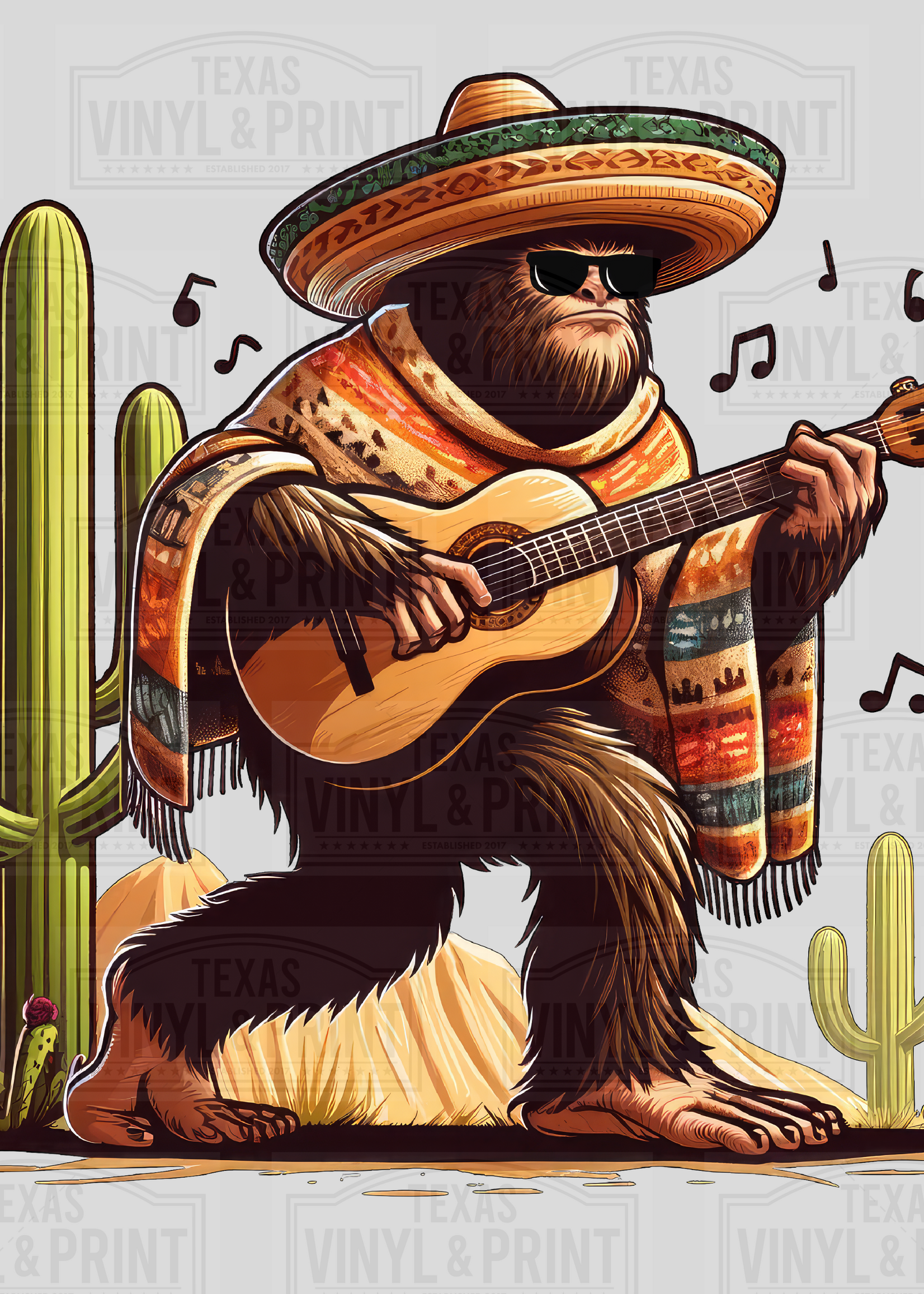 Bigfoot Wearing a Sombrero Transfer