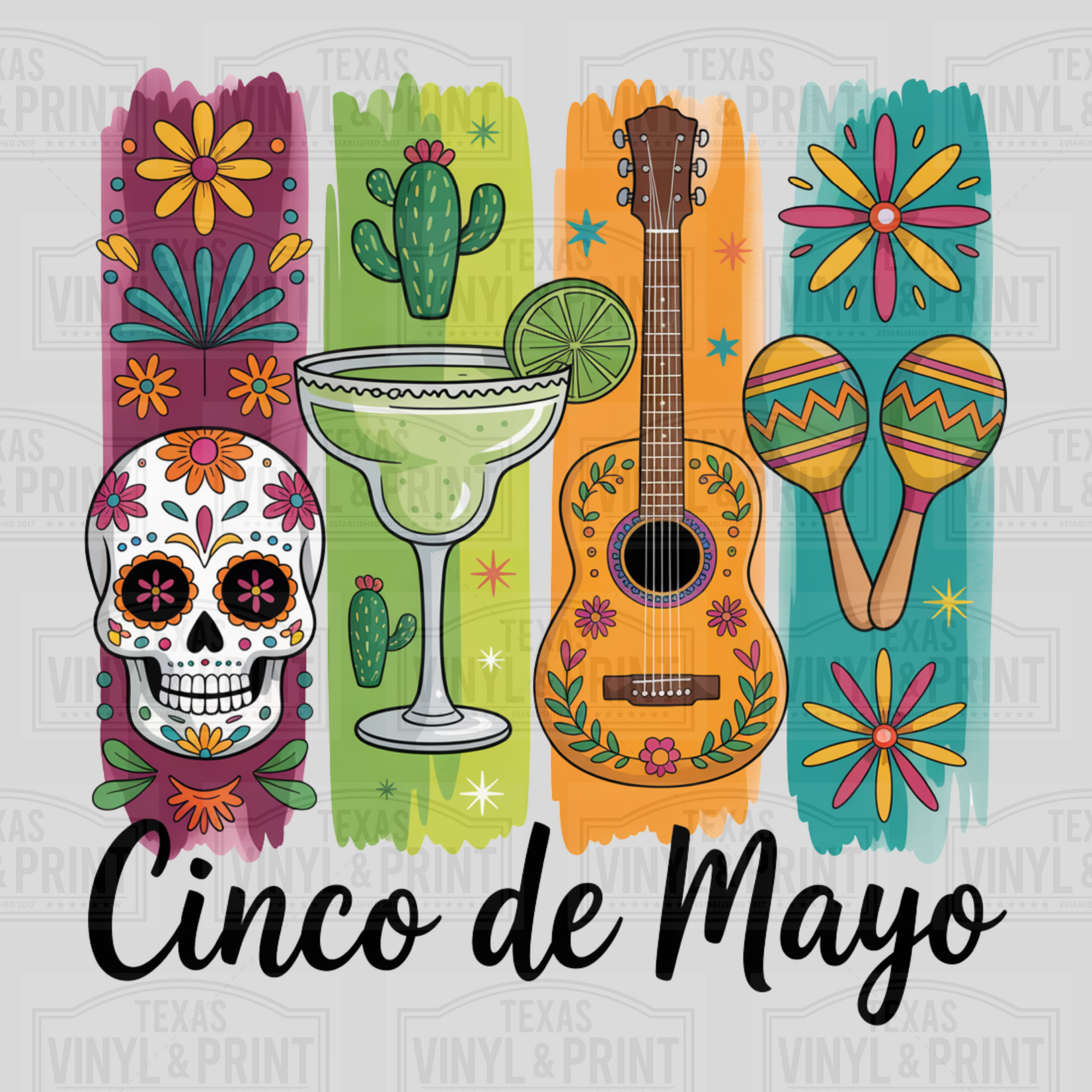 4 Panel Cinco De Mayo Transfer