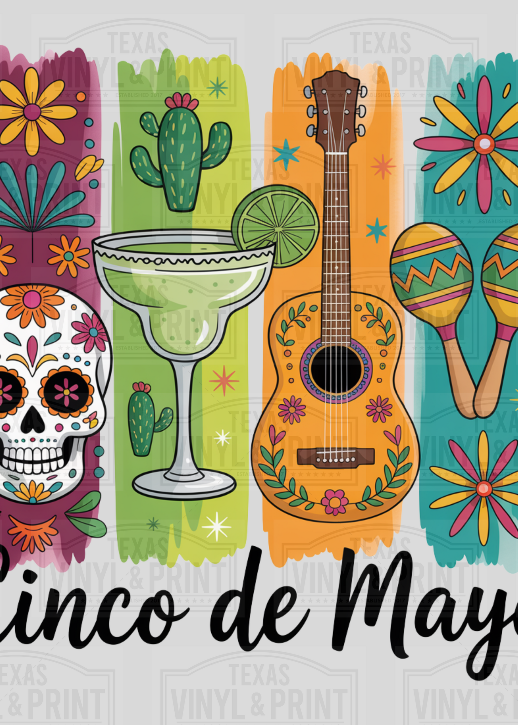4 Panel Cinco De Mayo Transfer