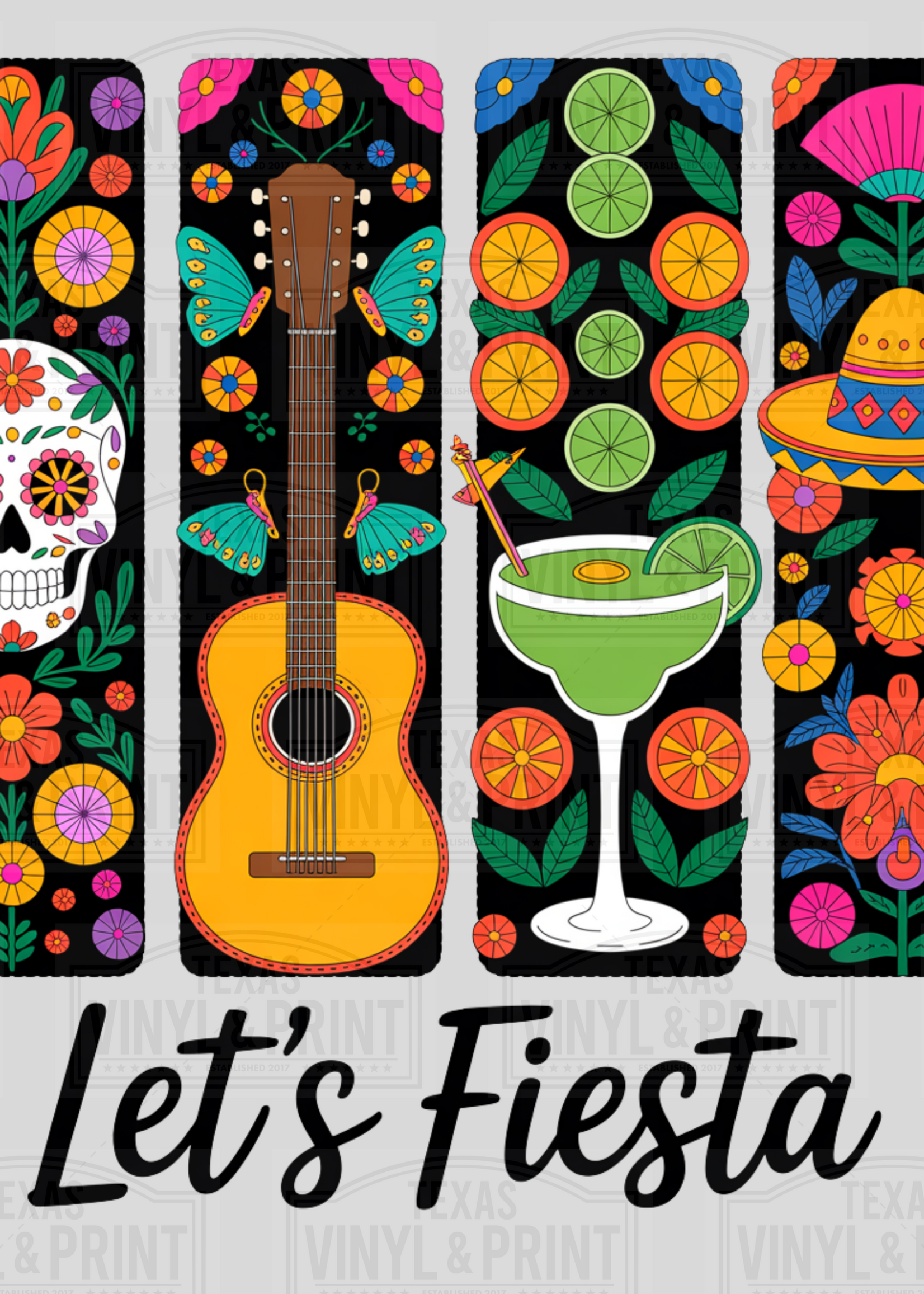 4 Panel Let's Fiesta Transfer
