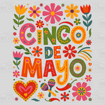 Floral Cinco De Mayo Transfer