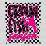 Crawfish Season Hot Pink Transfer