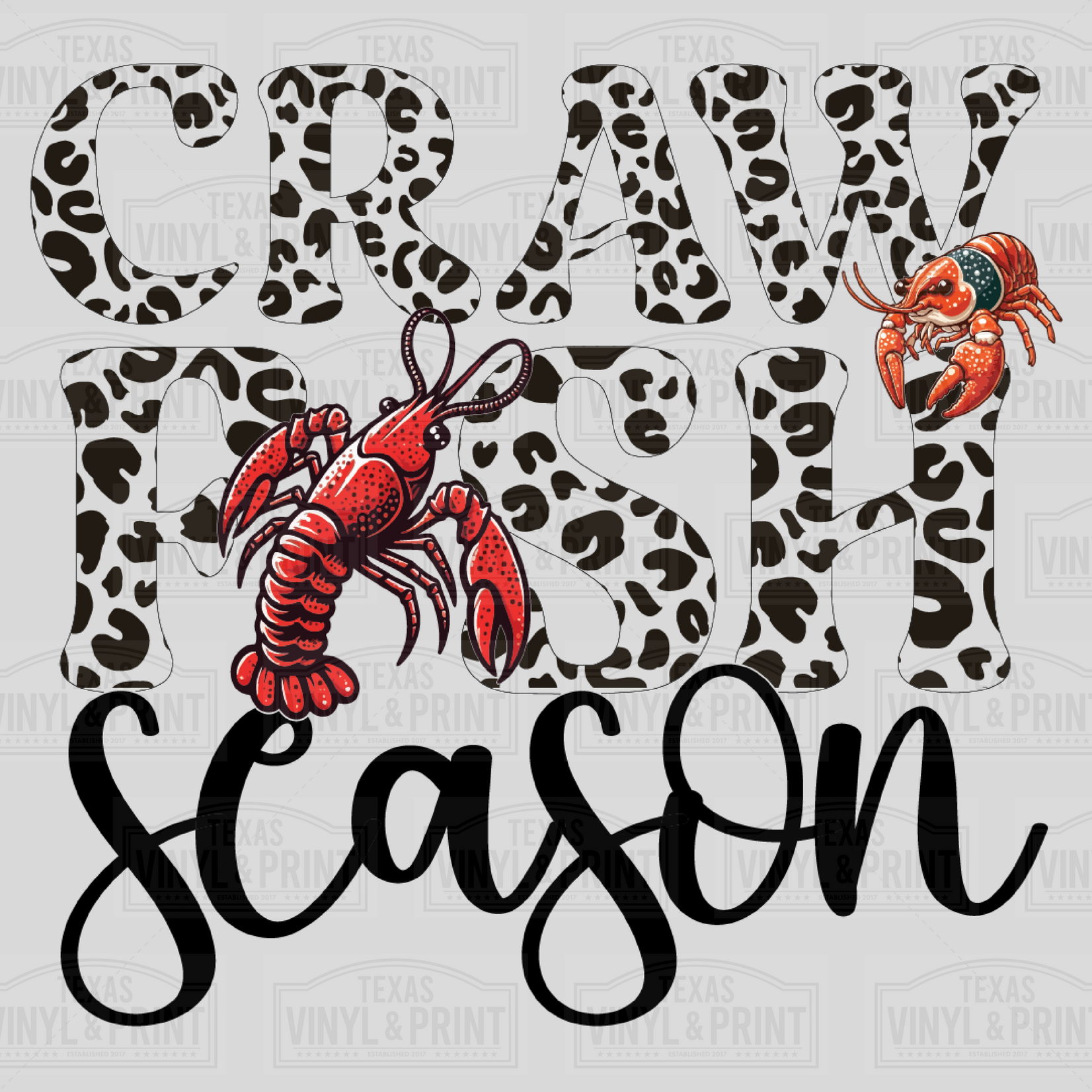 Crawfish Season Leopard Transfer