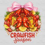 Crawfish Season Platter in Pink Transfer