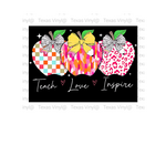 3 x 3 Apples and Pencil Bows Transfer