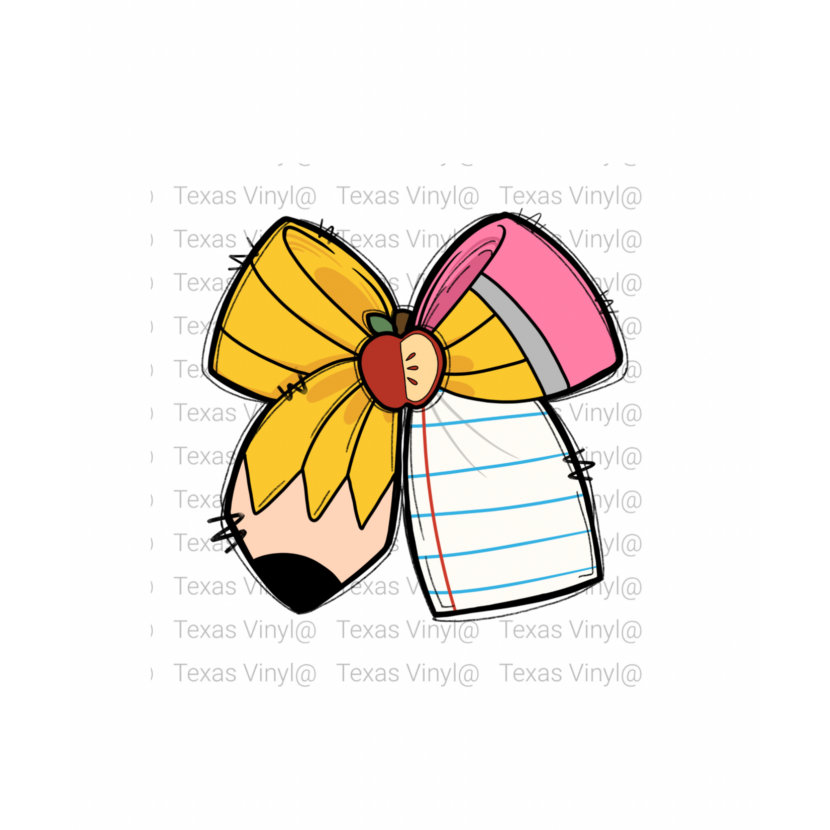 Pencil & Paper Bow - Direct to Film Print