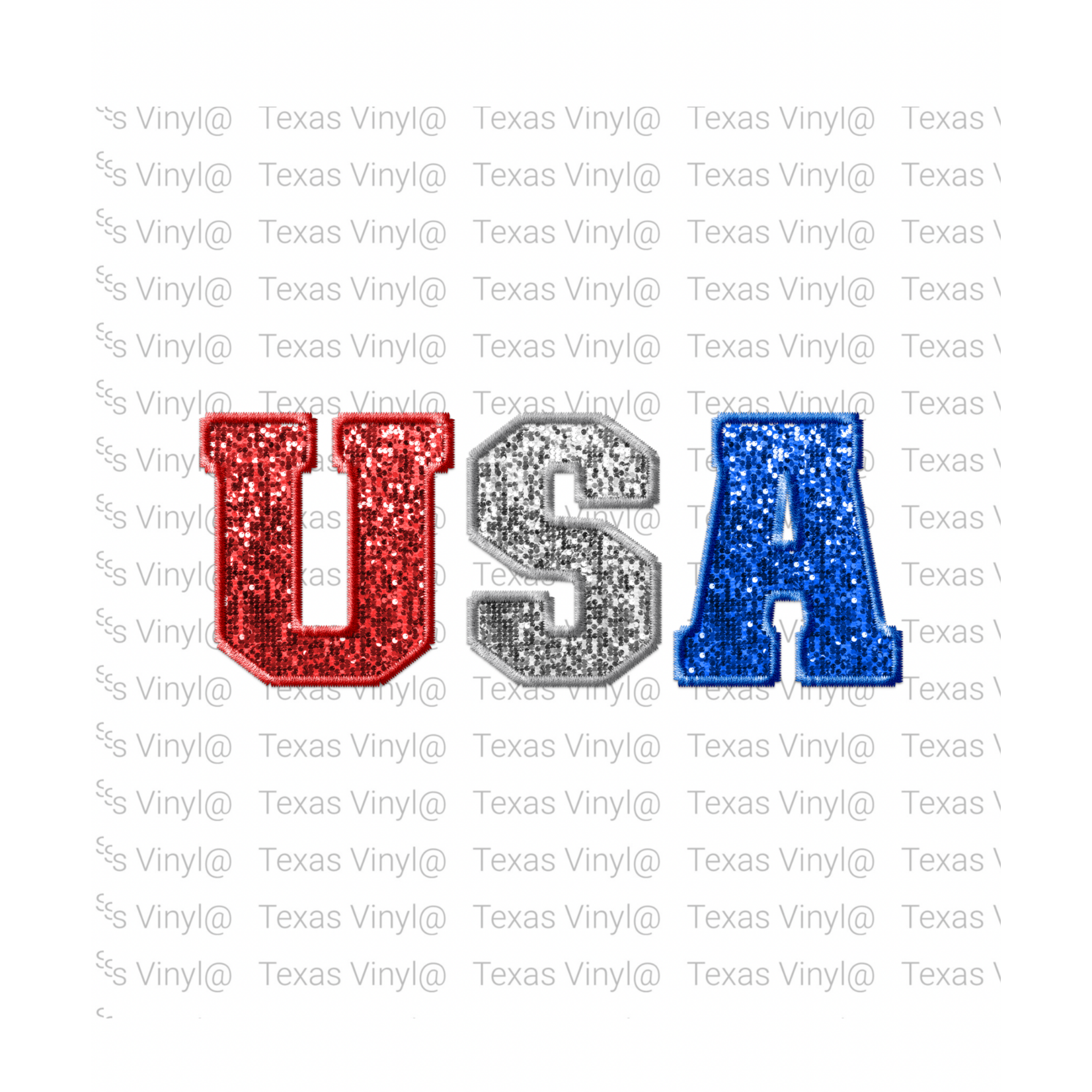 TVD USA Glitter Faux Embroidery Transfer