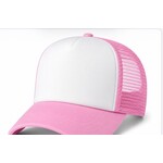 Trucker Cap - Foam -White & Pink