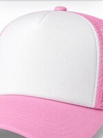 Trucker Cap - Foam -White & Pink