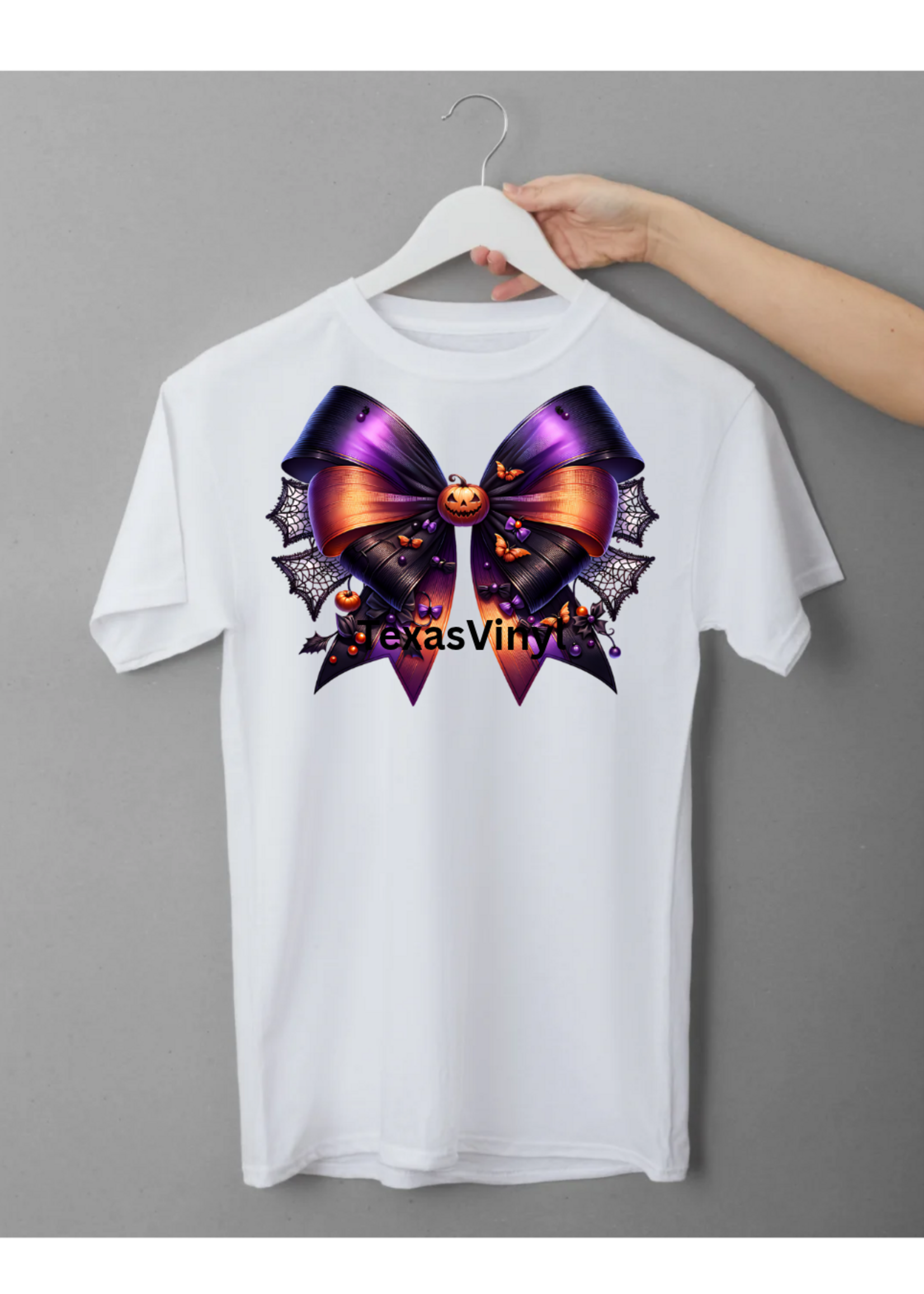 Halloween Purple and Black Bow - Direct To Film