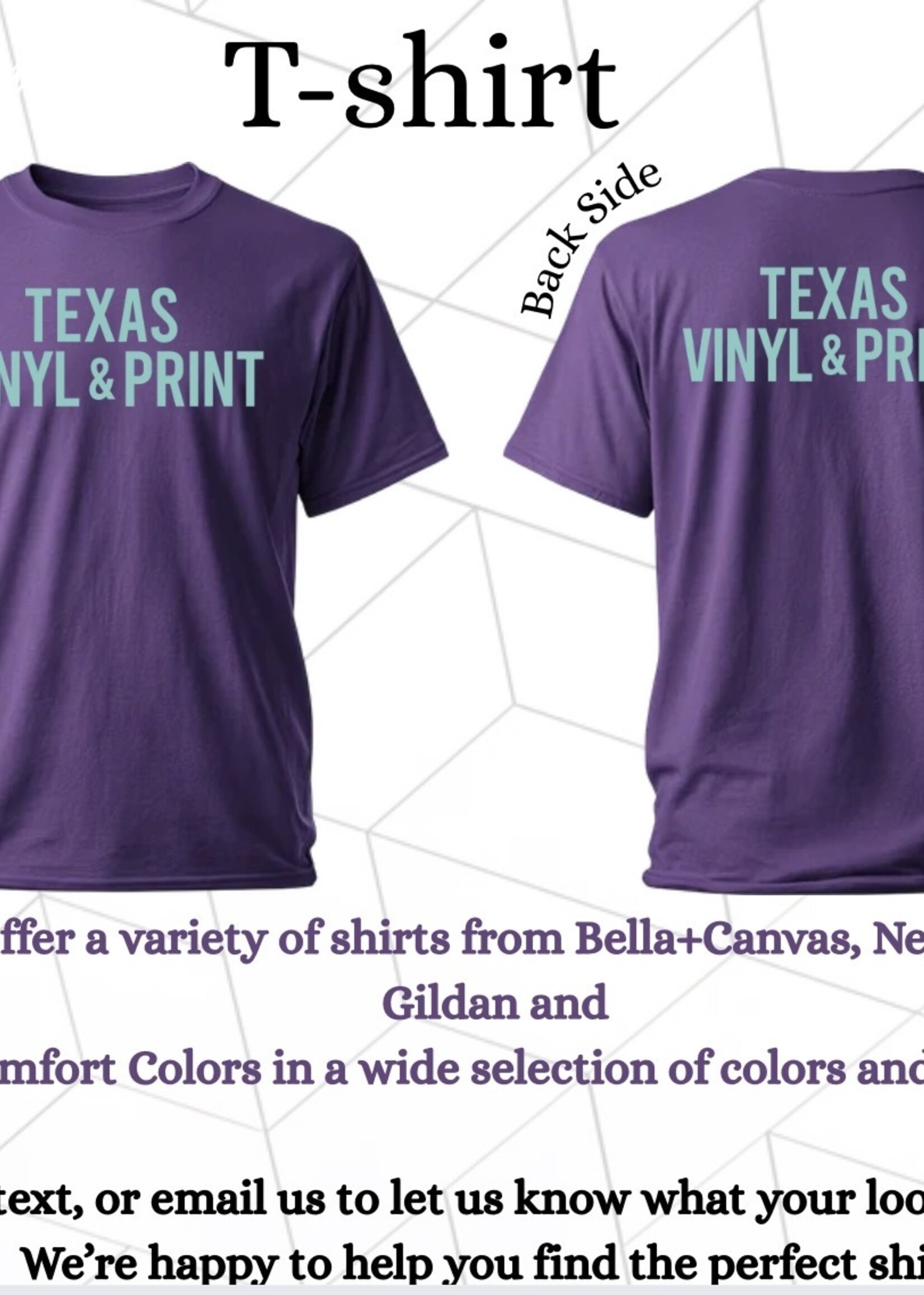 T-Shirt - Bella Canvas, Next Level, Gildan & Comfort Colors