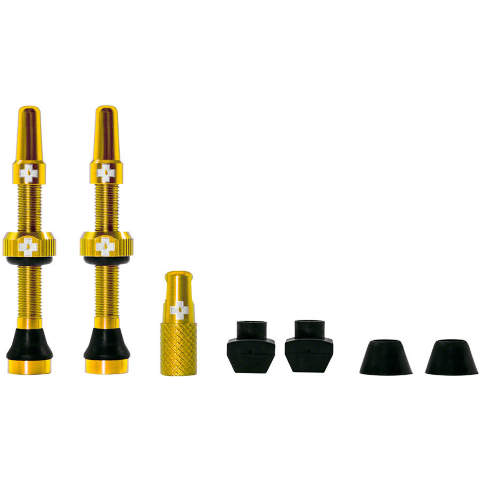 Muc-Off Muc-Off Tubeless Valve Kit: Gold, fits Road and Mountain, 44mm, Pair