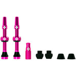 Muc-Off Muc-Off Tubeless Valve Kit: Pink, fits Road and Mountain, 44mm, Pair