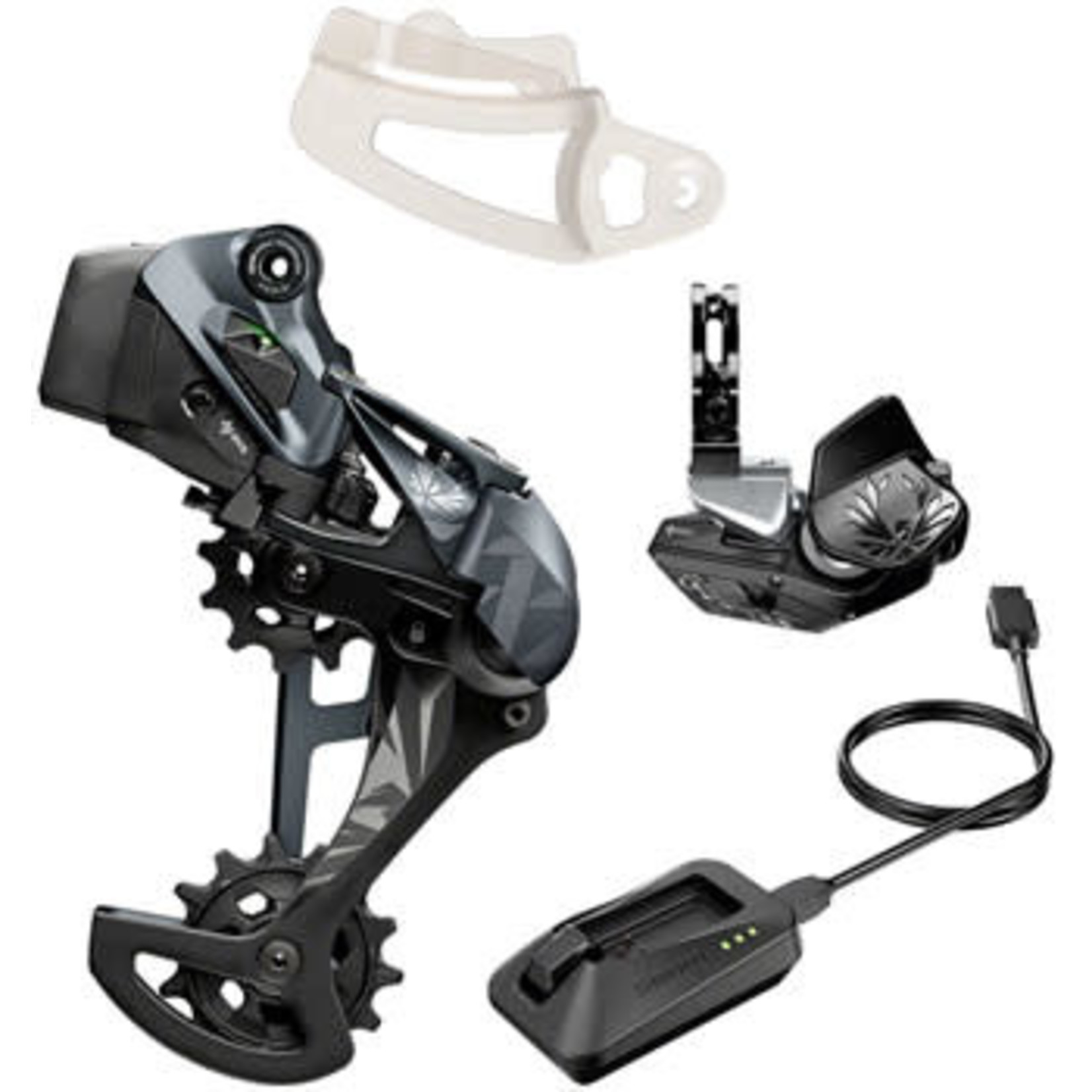 SRAM SRAM XX1 Eagle AXS Upgrade Kit - Rear Derailleur for 52t Max, Battery, Eagle AXS Rocker Paddle Controller with Clamp, Charger/Cord, Black