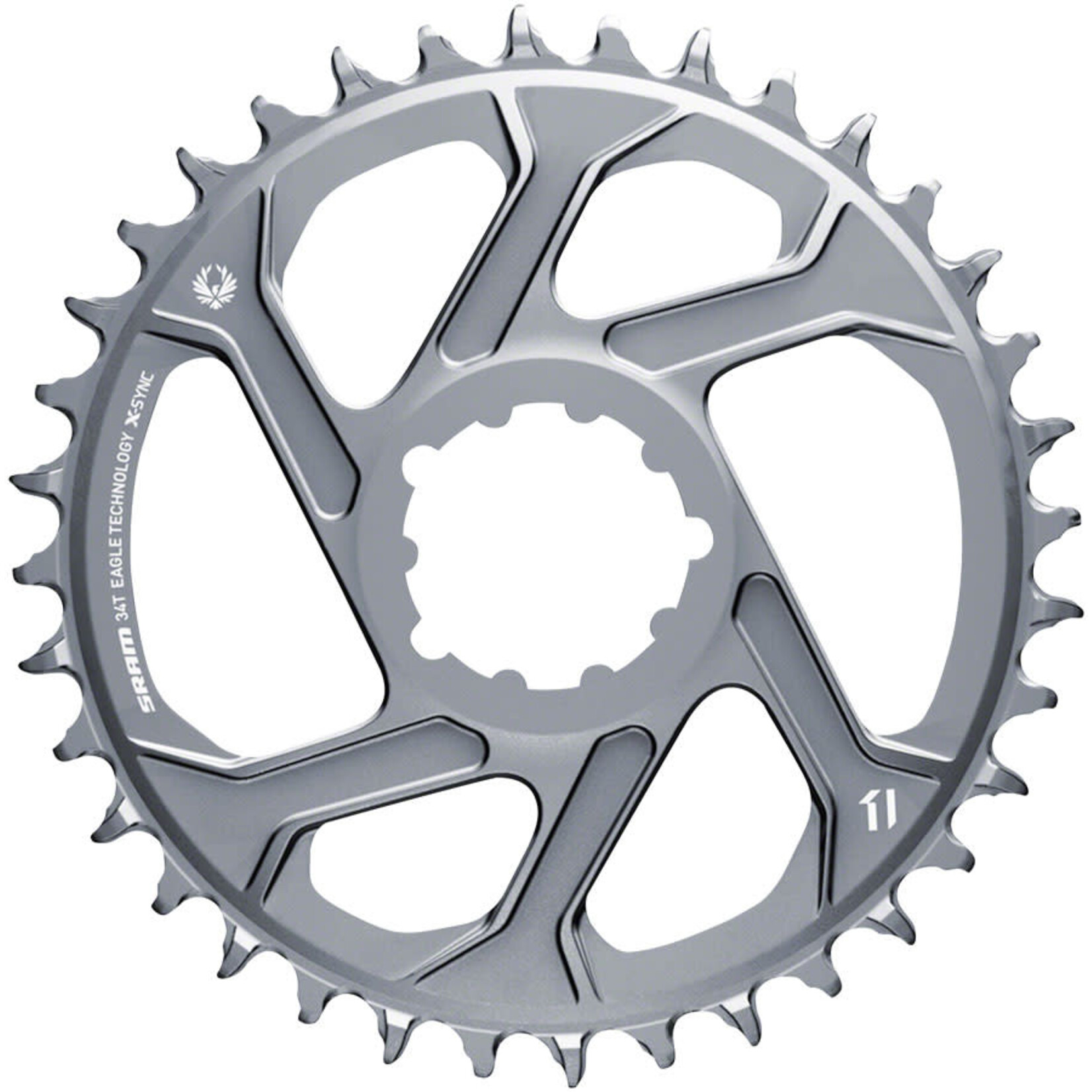 SRAM SRAM 34T X-Sync 2 Direct Mount Eagle Chainring 3mm Boost Offset, Polar Gray