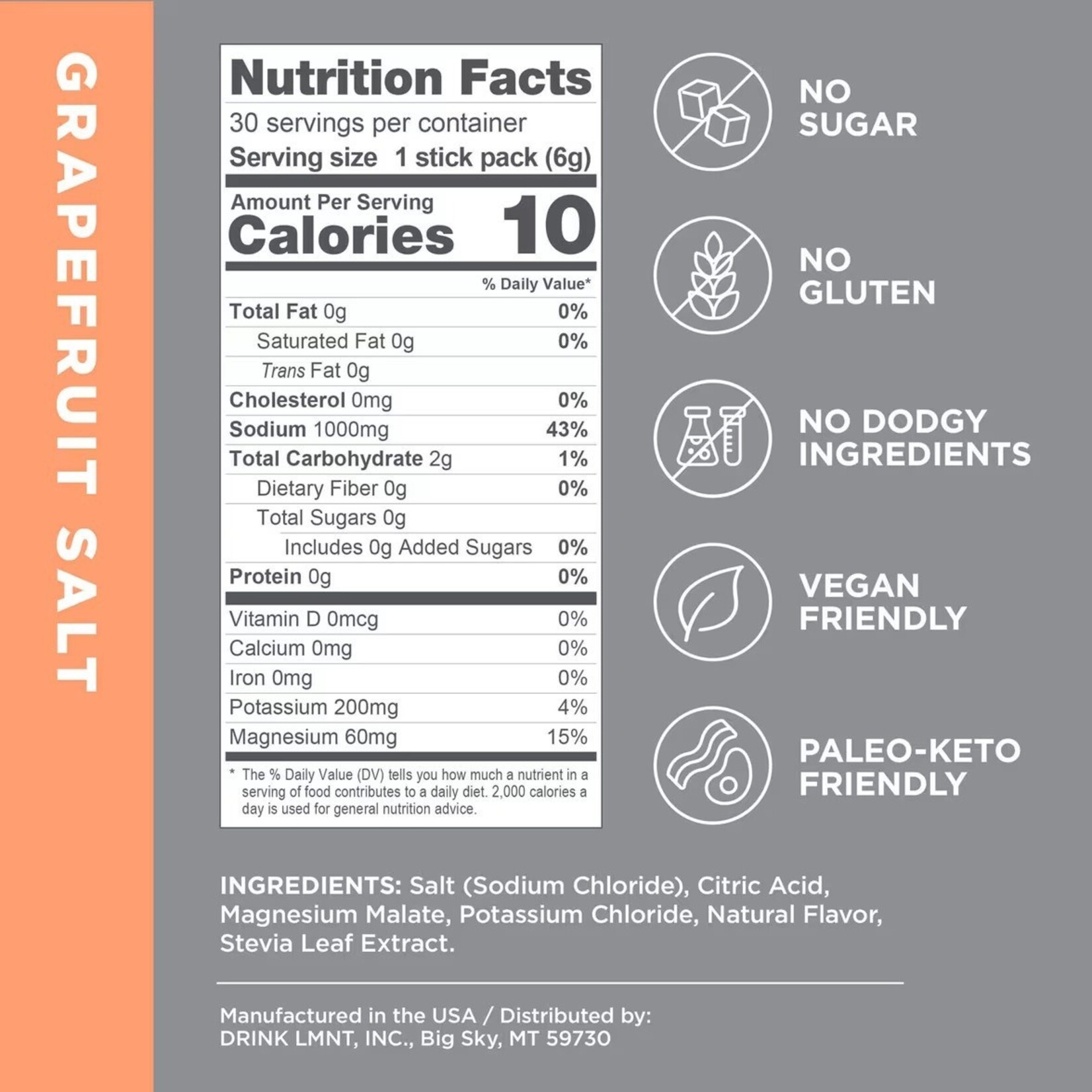 LMNT LMNT Zero-Sugar Electrolytes Drink Mix Grapefruit Salt - single