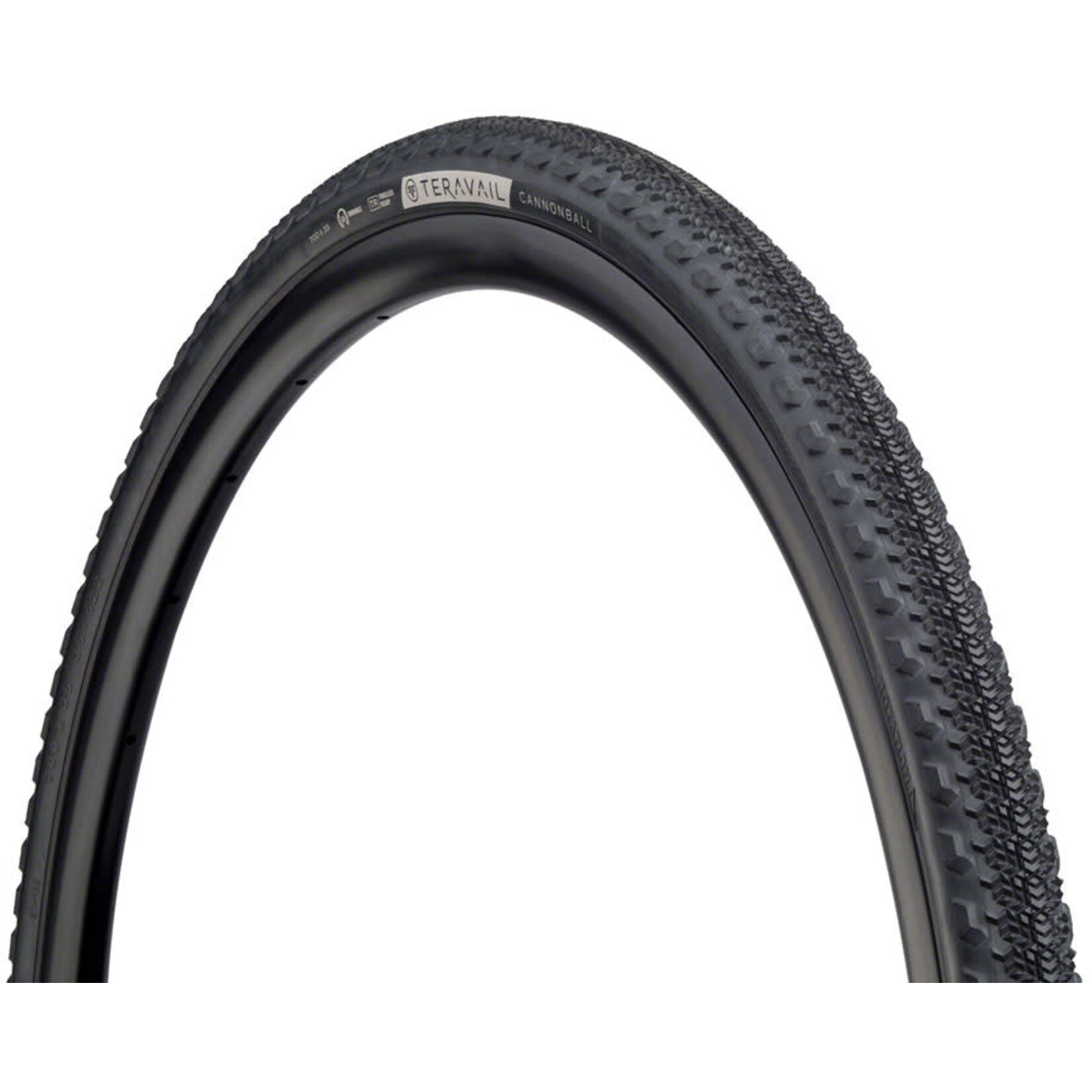 Teravail Teravail Cannonball Tire, 700 x 35, Light and Supple, Tubeless-Ready, Black