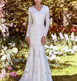 Evora Leigh Modest Wedding Gown with Illusion Lace Sleeves