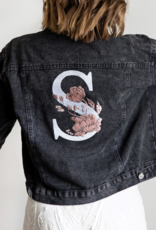 Heirloom Bridal Company Floral Initial Denim Jacket