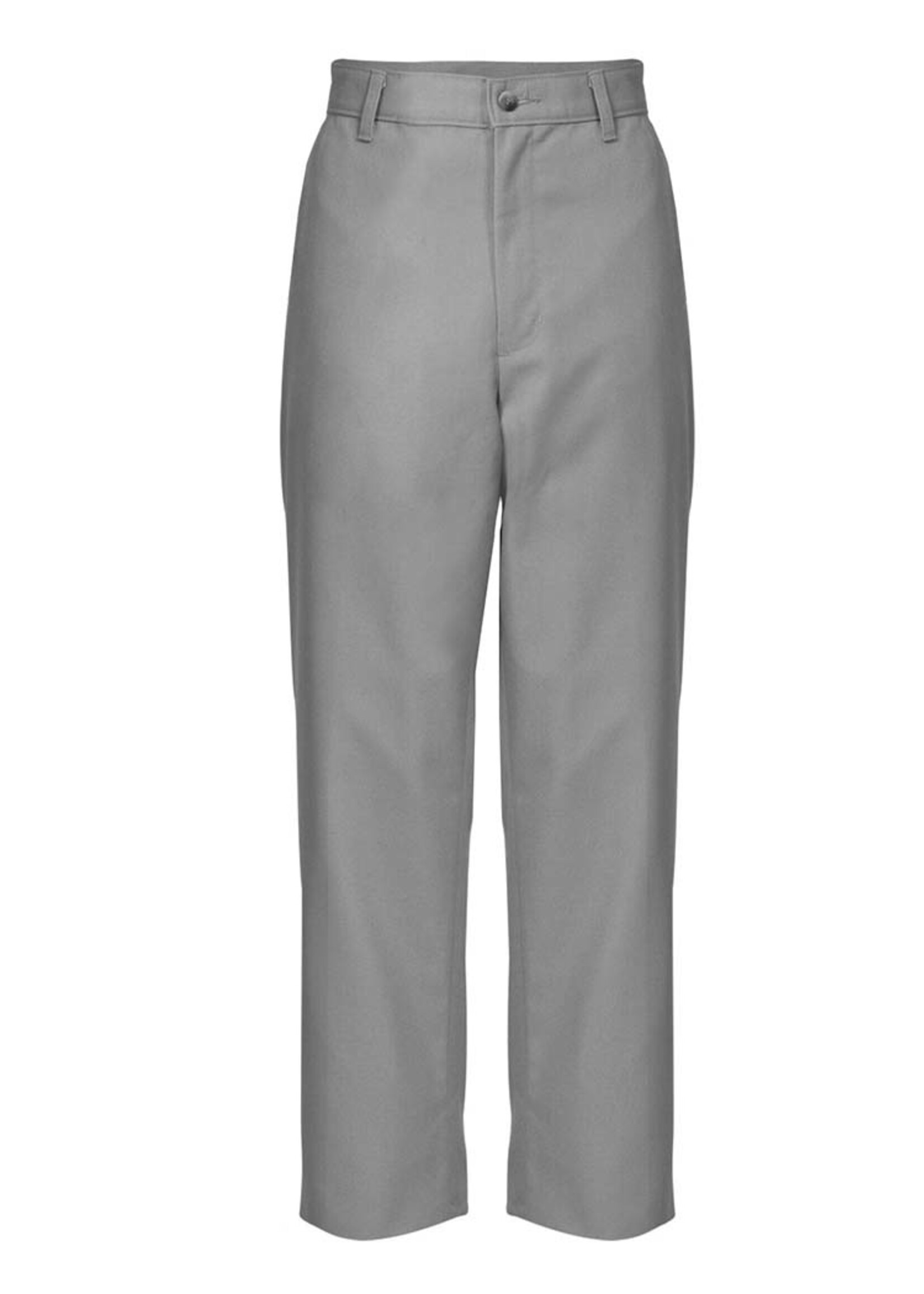 Boys & Mens Grey Plain Front Pant