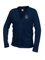 GSCS Navy V-neck cardigan sweater with pockets