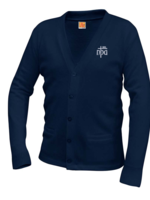 NPA Navy V-neck cardigan sweater with pockets