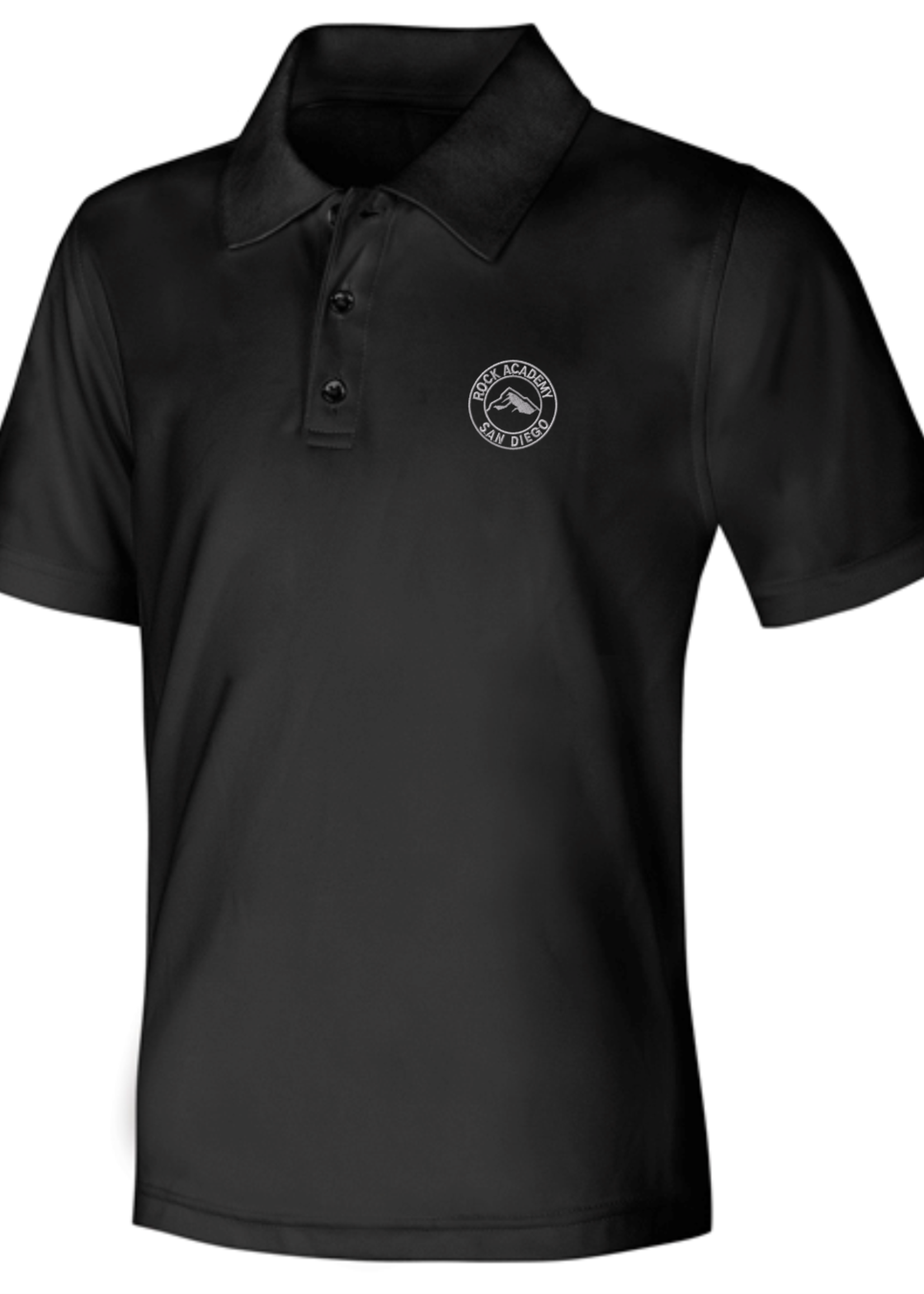 ROCK Black DryFit Short Sleeve Polo Shirt