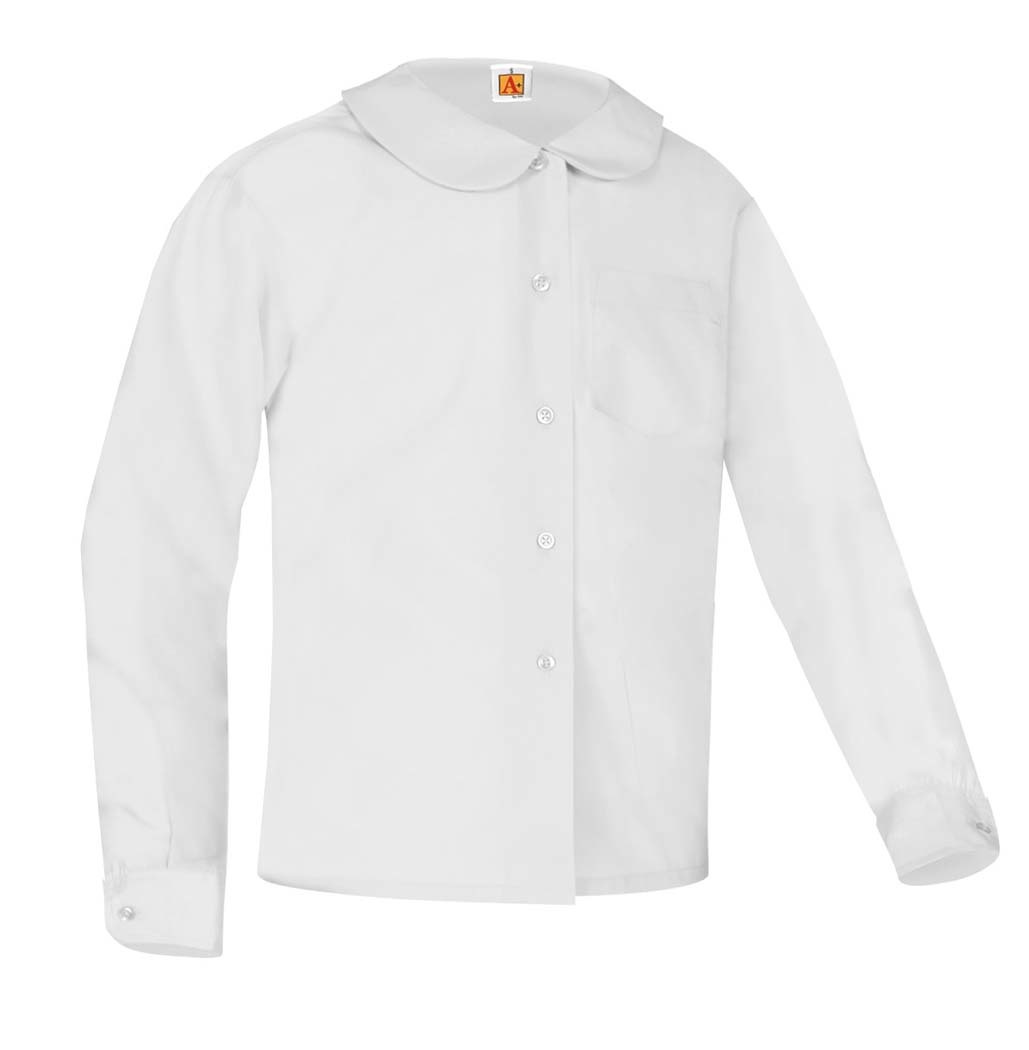 white long sleeve peter pan collar shirt