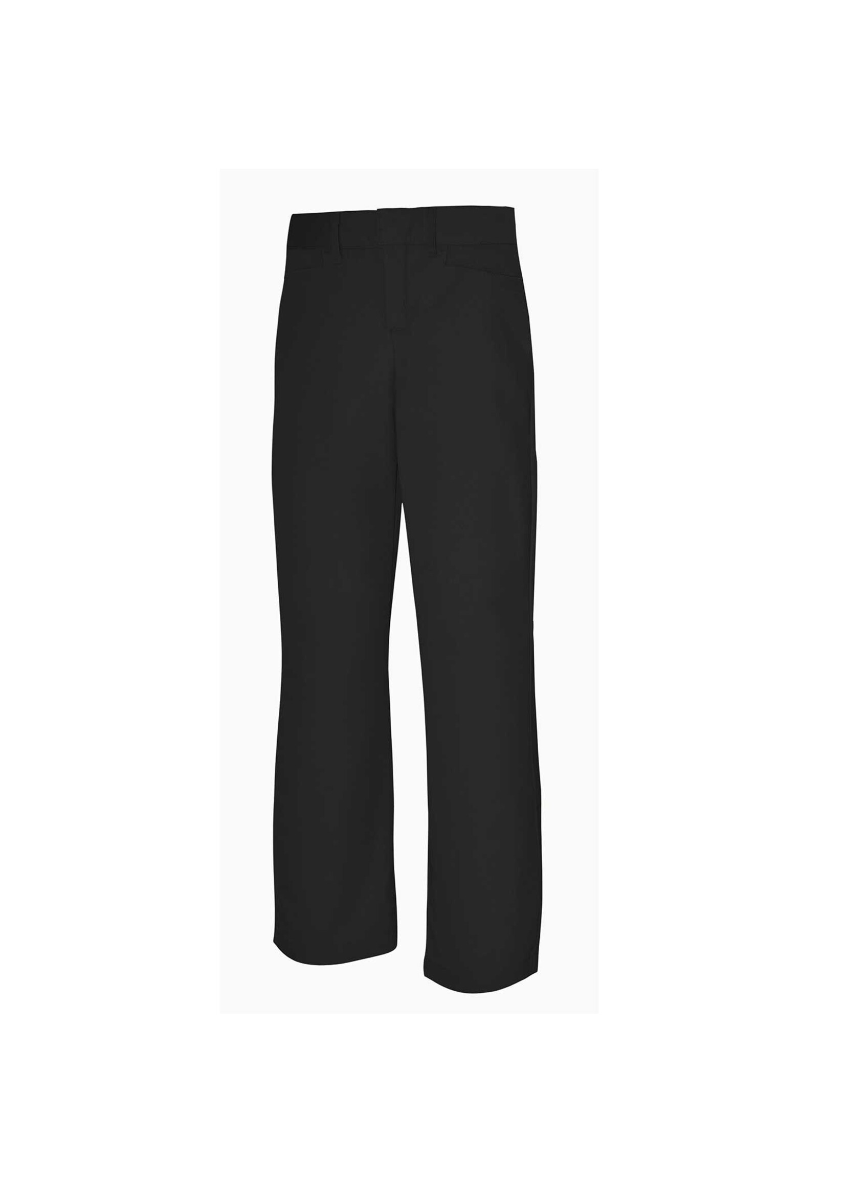 Girls Black Mid Rise Flat Front Pant