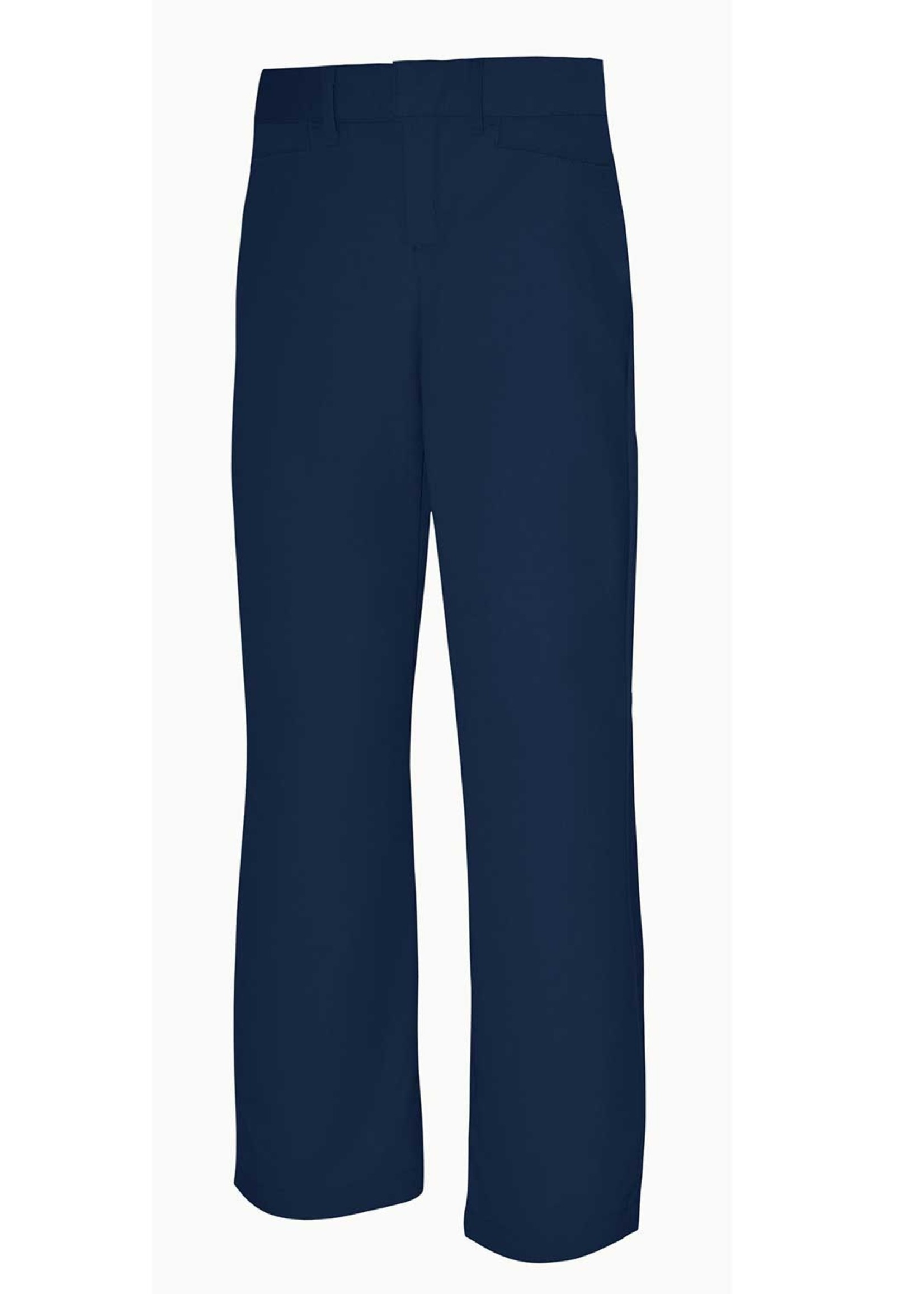 Girls Navy Mid Rise Flat Front Pant